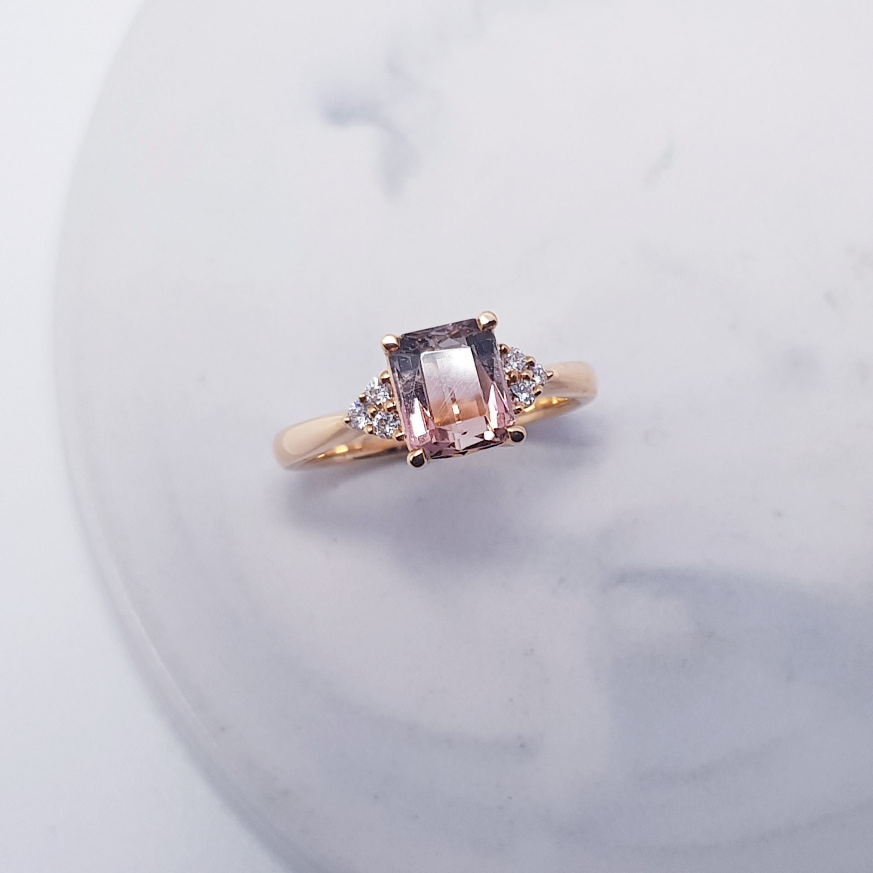 8. Tourmaline Diamond Ring